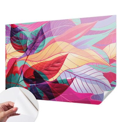 Fotobehang voor de kinderkamer met een abstract bladmotief