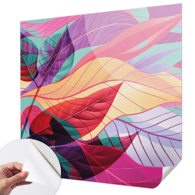 Fotobehang voor de kinderkamer met een abstract bladmotief