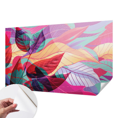 Fotobehang voor de kinderkamer met een abstract bladmotief