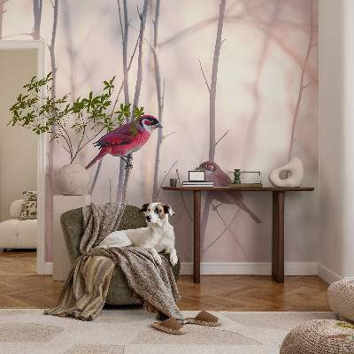 Fotobehang babykamer Vogelpaar