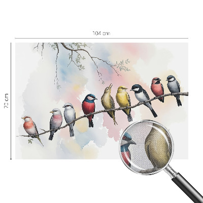 Zelfklevend fotobehang op maat Vogels op een tak