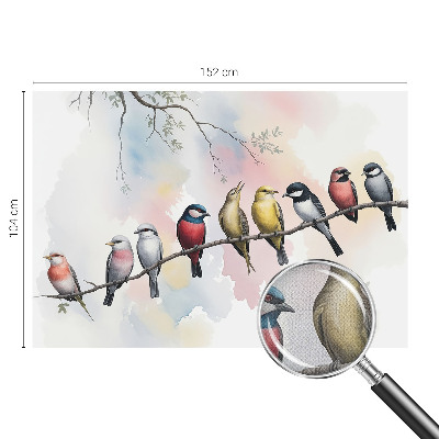 Zelfklevend fotobehang op maat Vogels op een tak