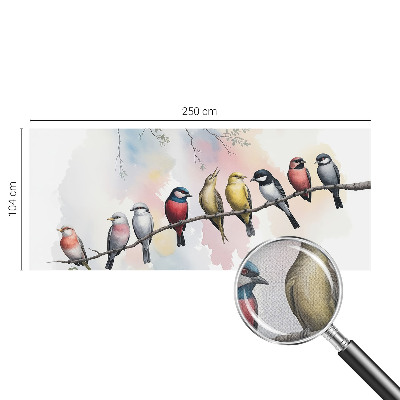 Zelfklevend fotobehang op maat Vogels op een tak