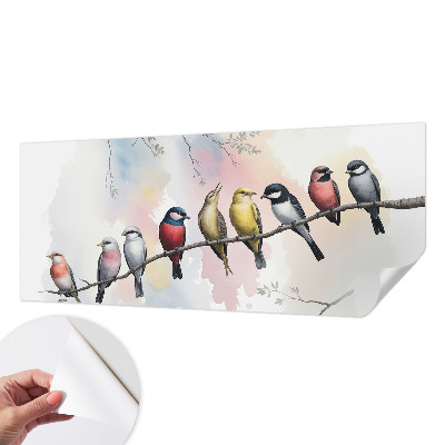 Zelfklevend fotobehang op maat Vogels op een tak