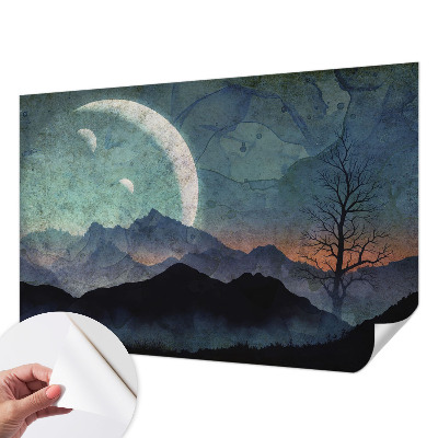 Fotobehang voor de kinderkamer met een nachtlandschap