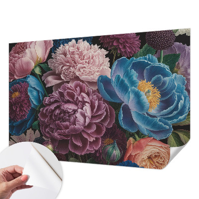 Zelfklevende behangsticker Kleurrijke bloemen