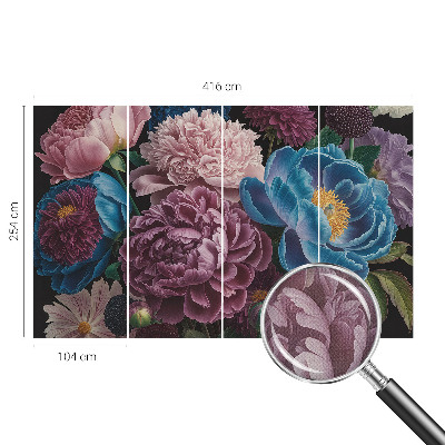 Zelfklevende behangsticker Kleurrijke bloemen
