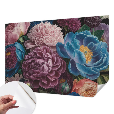 Zelfklevende behangsticker Kleurrijke bloemen