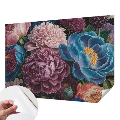 Zelfklevende behangsticker Kleurrijke bloemen