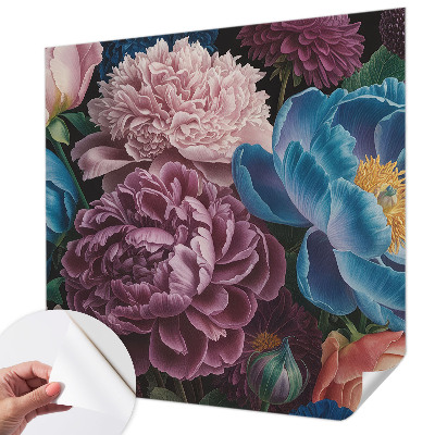 Zelfklevende behangsticker Kleurrijke bloemen