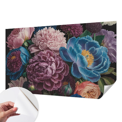 Zelfklevende behangsticker Kleurrijke bloemen