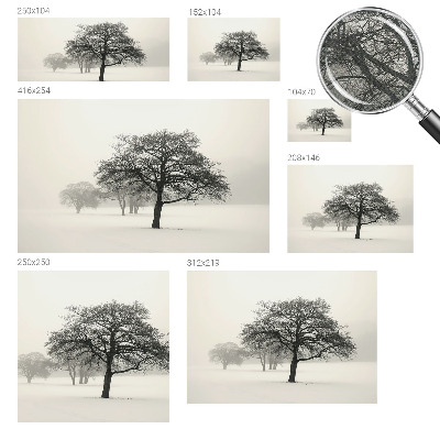 3D fotobehang met motief van winterbomen
