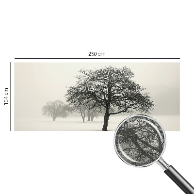 3D fotobehang met motief van winterbomen