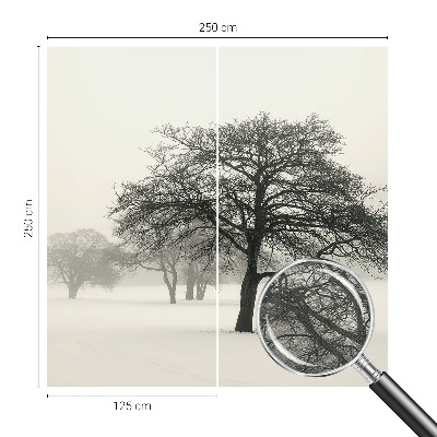 3D fotobehang met motief van winterbomen