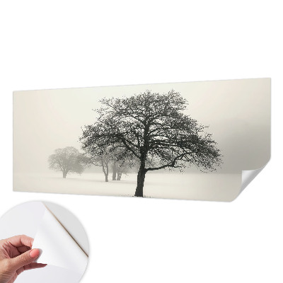 3D fotobehang met motief van winterbomen