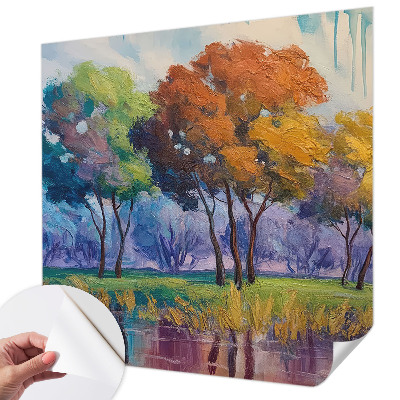 Fotobehang babykamer met abstracte boomprint