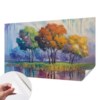 Fotobehang babykamer met abstracte boomprint