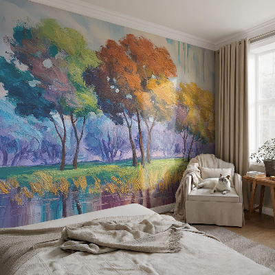Fotobehang babykamer met abstracte boomprint