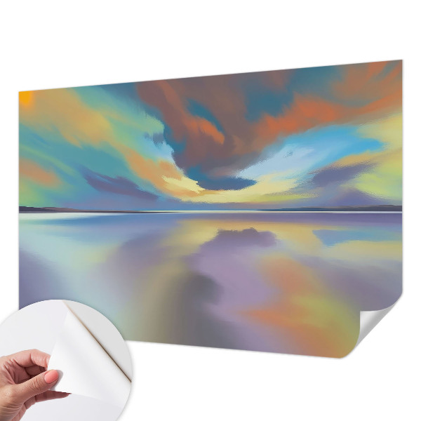 Fotobehang voor kinderkamer met een regenboogzonsondergang