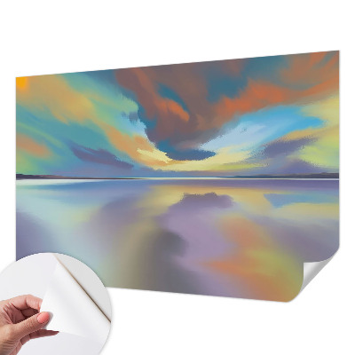 Fotobehang voor kinderkamer met een regenboogzonsondergang