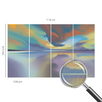 Fotobehang voor kinderkamer met een regenboogzonsondergang