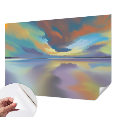 Fotobehang voor kinderkamer met een regenboogzonsondergang