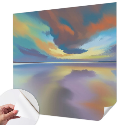 Fotobehang voor kinderkamer met een regenboogzonsondergang