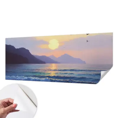 Fotobehang babykamer met een zee-thema in zachte westelijke tinten
