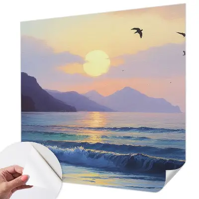 Fotobehang babykamer met een zee-thema in zachte westelijke tinten
