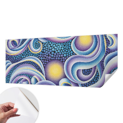 Foto behang voor de keuken met kleurrijke wervelingen als decoratie
