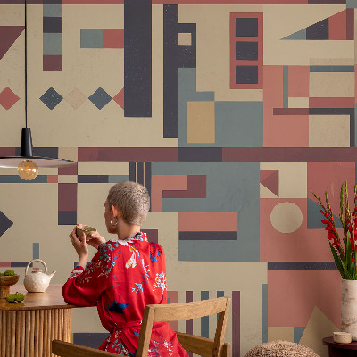 Zelfklevend fotobehang met een abstracte compositie