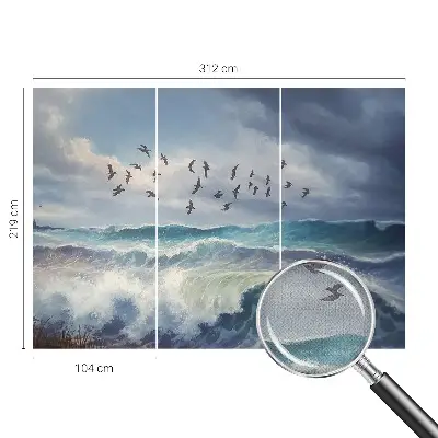 Fotobehang zelfklevend met een patroon van zeegolven