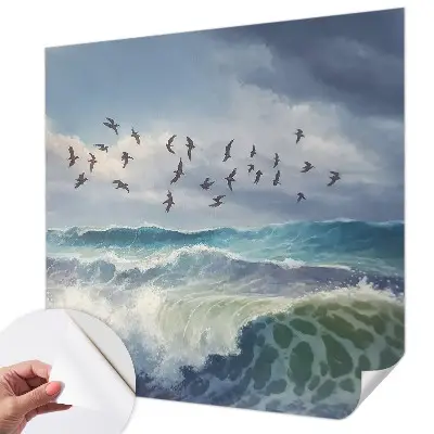 Fotobehang zelfklevend met een patroon van zeegolven
