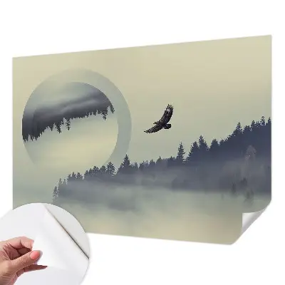Zelfklevend fotobehang op maat met een boslandschap als motief