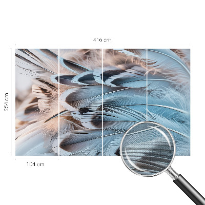 Foto behang voor de kinderkamer Blauwe veren