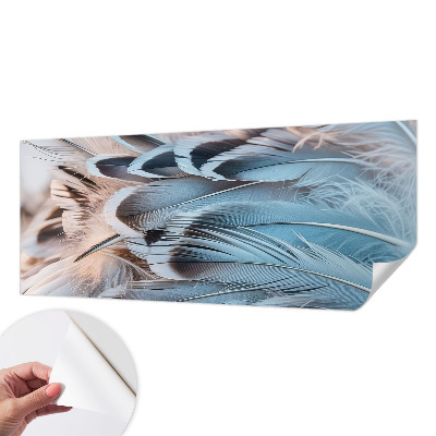 Foto behang voor de kinderkamer Blauwe veren