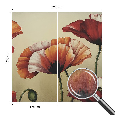 Fotobehang voor kinderkamer met een vrolijk klaproosmotief