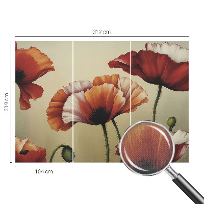 Fotobehang voor kinderkamer met een vrolijk klaproosmotief