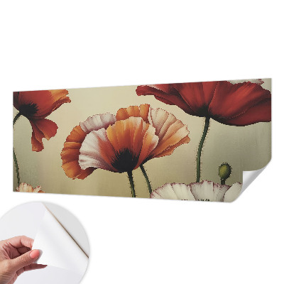 Fotobehang voor kinderkamer met een vrolijk klaproosmotief