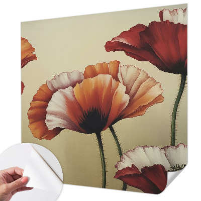 Fotobehang voor kinderkamer met een vrolijk klaproosmotief