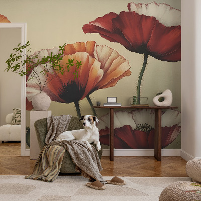 Fotobehang voor kinderkamer Vrolijke klaprozen