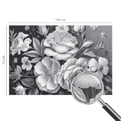 Fotobehang voor de kinderkamer Grijze bloemen
