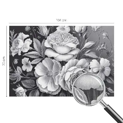 Fotobehang voor de kinderkamer met een dessin van grijze bloemen