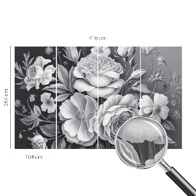 Fotobehang voor de kinderkamer Grijze bloemen