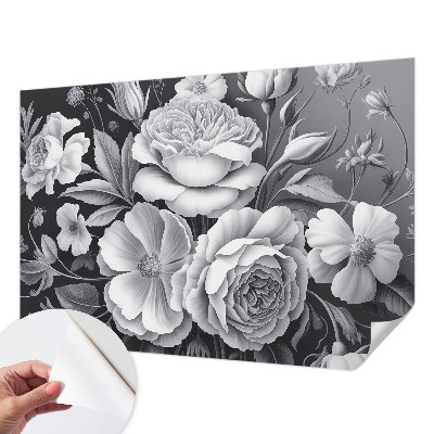 Fotobehang voor de kinderkamer Grijze bloemen