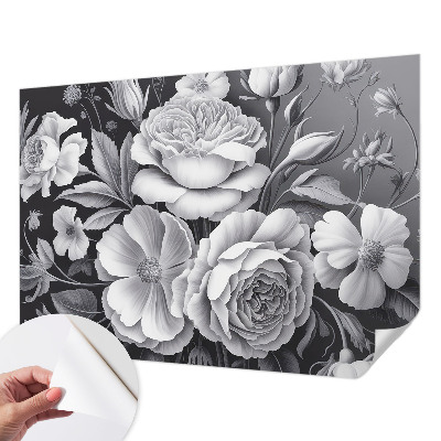 Fotobehang voor de kinderkamer Grijze bloemen