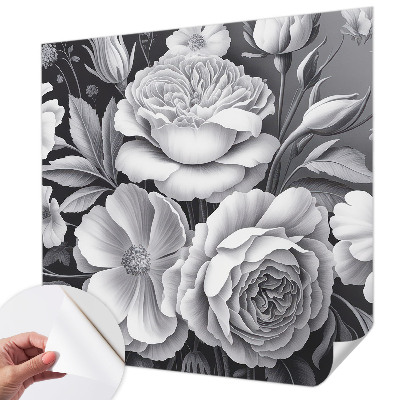 Fotobehang voor de kinderkamer Grijze bloemen