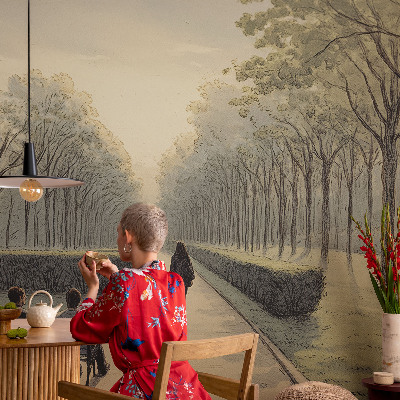 Foto behang voor de keuken met het motief 'Park Vrede'
