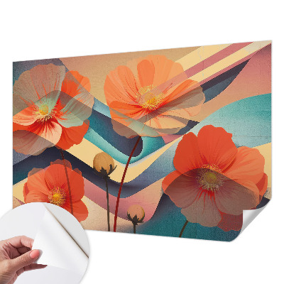 Foto behang voor de kinderkamer met het patroon Bloemen van de zintuigen