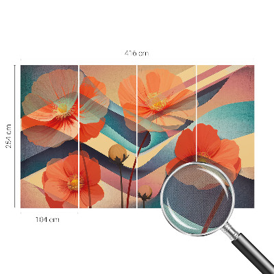 Foto behang voor de kinderkamer met het patroon Bloemen van de zintuigen